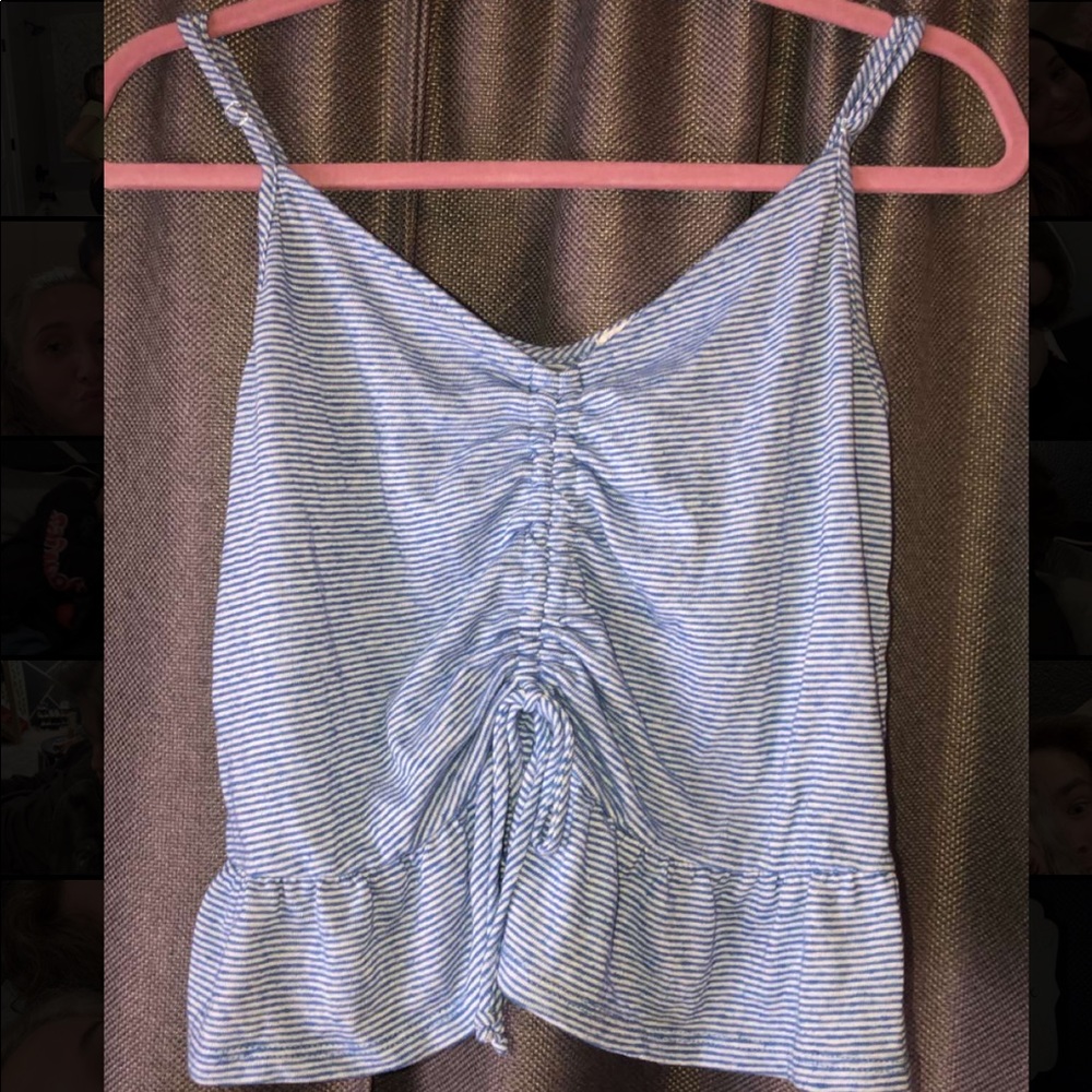 Blue and white tank top